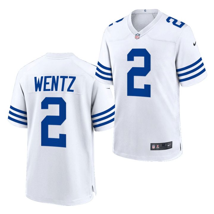 Men Indianapolis Colts #2 Carson Wentz Nike White Alternate Game NFL Jersey